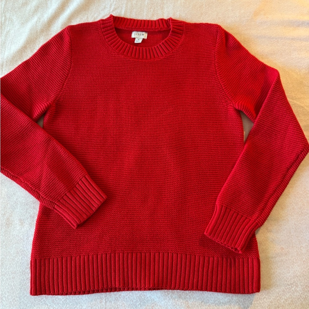 J. Crew Vibrant Red Crew Neck Sweater